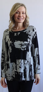 Long Sleeve Crew Neck Sweater with Ombre Patterns by SoftWorks #102242