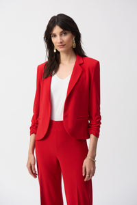 Classic Notched Collar Blazer with Gathered 3/4 Sleeves by Joseph Ribkoff #143148S25