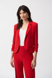 Classic Notched Collar Blazer with Gathered 3/4 Sleeves by Joseph Ribkoff #143148S25