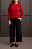 Cotton crew-neck sweater with contrast stitching, by Tribal #1846O/576