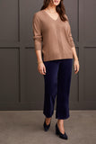 V-neck sweater with cable knit detail, by Tribal #1924O/133