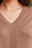 V-neck sweater with cable knit detail, by Tribal #1924O/133