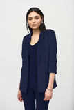 Boxy Notched Collar 3/4 Sleeve Blazer in Woven Jacquard by Joseph Ribkoff #242034S25