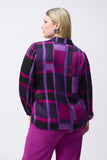 Abstract Plaid Satin Top by Joseph Ribkoff #243058