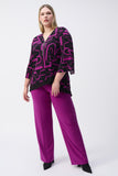 Silky knit flared top with abstract print, by Joseph Ribkoff #243059