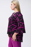 Silky knit flared top with abstract print, by Joseph Ribkoff #243059