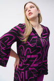 Silky knit flared top with abstract print, by Joseph Ribkoff #243059