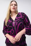 Silky knit flared top with abstract print, by Joseph Ribkoff #243059