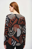 Straight top in silky knit with geometric print, by Joseph Ribkoff #243101