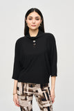 Silky Knit Eyelet Boxy Top, by Joseph Ribkoff #243159