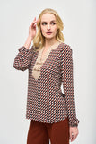 Geometric print flared top in silky knit, by Joseph Ribkoff #243184