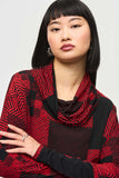 Silky knit boxy top with patchwork print, by Joseph Ribkoff #243249