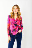 Knit Top with Adjustable Buckle at Waist, Fuchsia and Purple, by Frank Lyman #243288