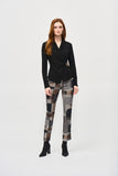 Straight jacquard pull-on pants, with abstract print, by Joseph Ribkoff #243299