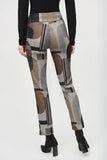 Straight jacquard pull-on pants, with abstract print, by Joseph Ribkoff #243299