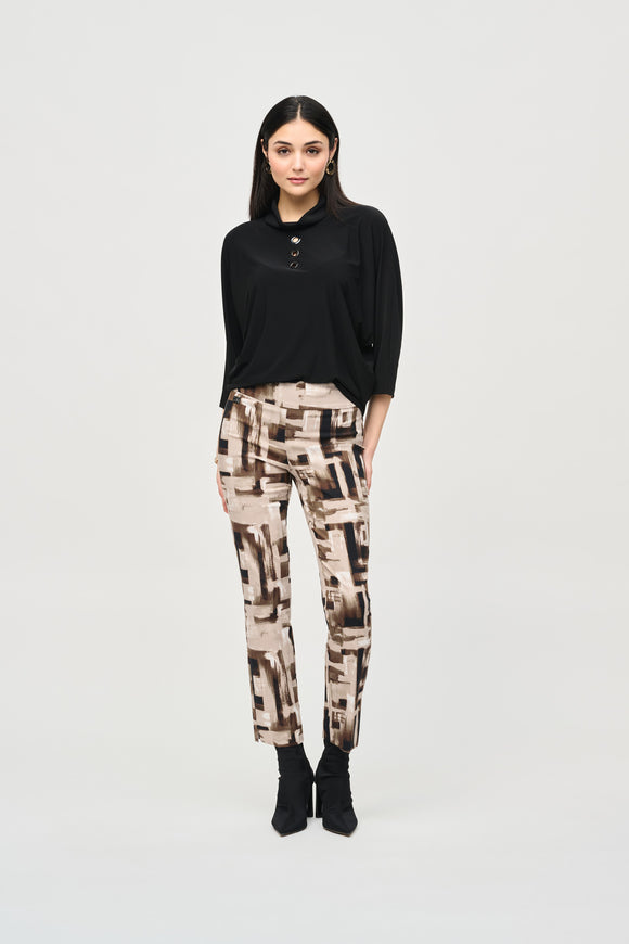 Slim-fit pull-on pants in Millennium with abstract print, by Joseph Ribkoff #243304