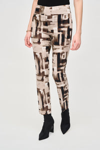 Slim-fit pull-on pants in Millennium with abstract print, by Joseph Ribkoff #243304