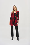 Long knit jacket with patchwork print, by Joseph Ribkoff #243309