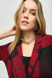 Long knit jacket with patchwork print, by Joseph Ribkoff #243309