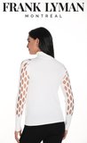 White knit with long sleeves and sleeve cutouts, by Frank Lyman #243424U