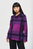 Checked Jacquard Cowl Neck Sweater by Joseph Ribkoff #243943