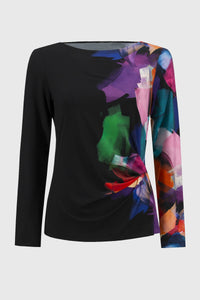 Silky knit top with abstract print, by Joseph Ribkoff #244073