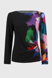 Silky knit top with abstract print, by Joseph Ribkoff #244073