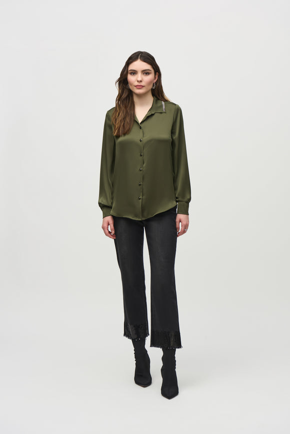 Straight Cut Satin Blouse by Joseph Ribkoff #244101