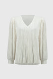 Square pleated knit V-neck top, by Joseph Ribkoff #244163