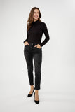 Black denim pants with floral pattern on the legs, by Frank Lyman #244628U