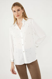 Classic White Blouse with Crystal Embellishments, by Frank Lyman #244674U