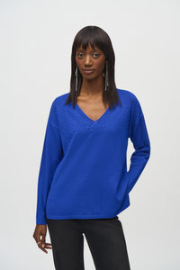 Open-knit V-neck sweater by Joseph Ribkoff #244923