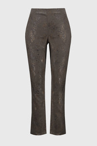 Classic fitted denim pants with metallic animal print, by Joseph Ribkoff #244945