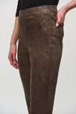 Classic fitted denim pants with metallic animal print, by Joseph Ribkoff #244945