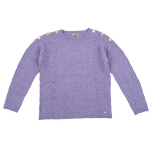 Lavender Long Sleeve Sweater, Tone-on-Tone Pattern, Crew Neck, by Tanmar #24561