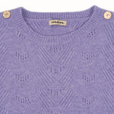 Lavender Long Sleeve Sweater, Tone-on-Tone Pattern, Crew Neck, by Tanmar #24561