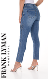 Frank Lyman Diamond Embellished Butterfly Thigh Jeans #246202U