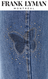 Frank Lyman Diamond Embellished Butterfly Thigh Jeans #246202U