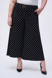 Silky knit pull-on culottes in polka dot print by Joseph Ribkoff #251040