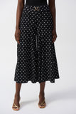 Silky knit pull-on culottes in polka dot print by Joseph Ribkoff #251040