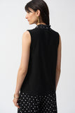 Sleeveless V-Neck Silky Knit Top with Polka Dot Pattern by Joseph Ribkoff #251078