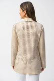 Laser-Cut Faux Suede Straight Leg Jacket by Joseph Ribkoff #251103