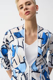 Geometric Print Waffle Fabric Jacket by Joseph Ribkoff #251105