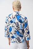 Geometric Print Waffle Fabric Jacket by Joseph Ribkoff #251105