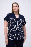 Woven sweater, boxy fit with abstract print, by Joseph Ribkoff #251110