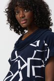 Woven sweater, boxy fit with abstract print, by Joseph Ribkoff #251110