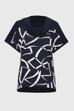 Woven sweater, boxy fit with abstract print, by Joseph Ribkoff #251110