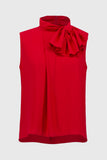 Sleeveless georgette top with pussy-bow collar, by Joseph Ribkoff #251115