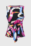 Abstract Print Woven Fit-and-Flare Sleeveless Top by Joseph Ribkoff #251170