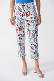 Pull-on cropped pants in abstract print in Millennium by Joseph Ribkoff #251221